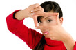 girl doing a palm frame