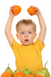 playing with fruits