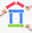 Foto: the brushes depict the shape of house. the brushes depict the shape of house.