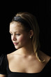 young woman with diamond and opel earings young woman with diamond and opel earings
