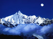 snow mount in moonlight