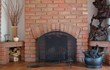 home fireplace, logs, coal bucket and pokers...