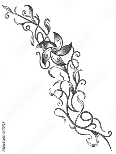 blumenranke tattoo vorlage von haramis kalfar, lizenzfreies foto
