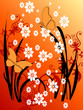 butterfly floral grunge background ornamental art