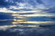sunset over wet bolivian salt flats sunset over wet bolivian salt flats