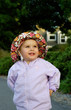 infant girl having fun