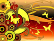 floral graphics butterflies circles art 30