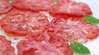 carpaccio de tomates coeur de boeuf