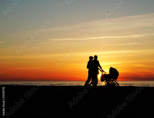 family on the beach