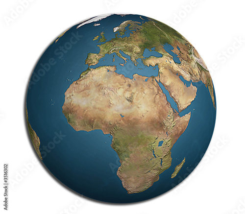 globo dall'europa, africa e arabia