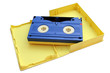 Kassette in Hülle liegend Kassette in Hülle liegend