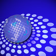 A glitter ball with reflections and copy space