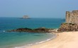City walls and the beautiful beach of Saint-Malo