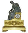 Ancient clock with a statue of the thinker