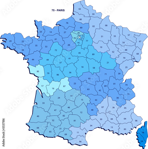 Vector: Carte des département de France métropolitaine Carte des département de France métropolitaine
