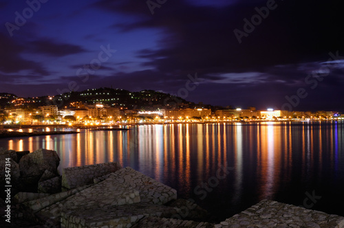 The city of Cannes, France, at night