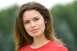 Beautiful woman in red t-shirt Beautiful woman in red t-shirt