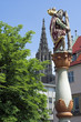 Ulm Minster spire with St Christopher Statue 
