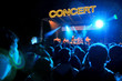 Concert Stage Many People Listening to Rock Goup Concert Stage Many People Listening to Rock Goup