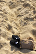 Lonely shoes at the beach