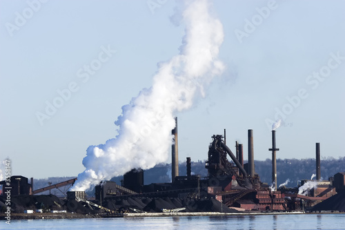 Photo: Iron ore smelting plant on the shores of a lake. © Wally ... Photo: Iron ore smelting plant on the shores of a lake. © Wally ...