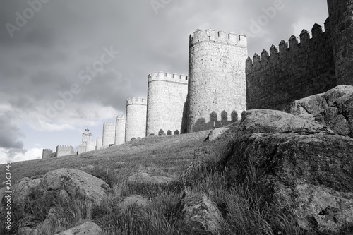 Avila City Walls B&W