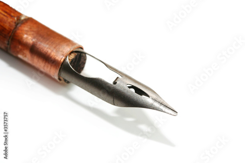 Old-fashioned nib pen, isolated on white.  