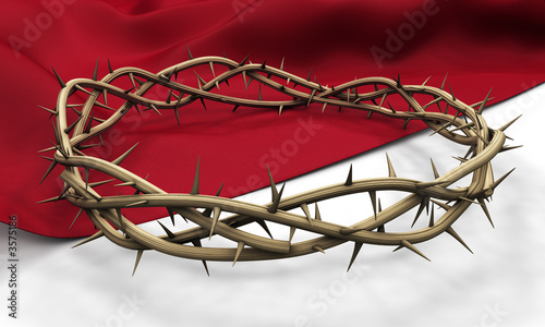 Illustration: A Crown of thorns on a dark cloth A Crown of thorns on a dark cloth