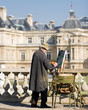 Man Painting a Picture of the Palais du Luxembourg