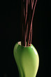 green vase