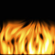 image of rendered orange flames on a black background