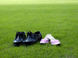 Wedding Shoes On Green Field Wedding Shoes On Green Field