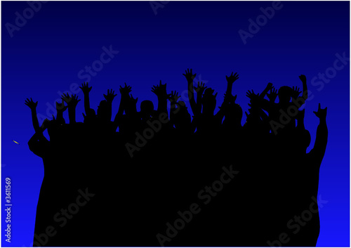 Vektor: schattenbild konzert-publikum schattenbild konzert-publikum