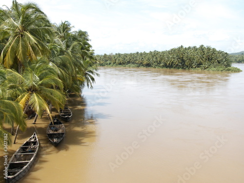 a river in kerala, south india, in the rainy season 