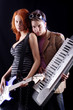 Portrait of a styled professional model. Theme: teens, music.