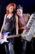 Portrait of a styled professional model. Theme: teens, music.