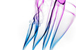 blue and magenta smoke over white