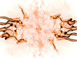 grunge smoke explosion frame over white background