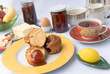 Muffins with Fruits ,Tea and Jam-Breakfast