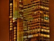 Office buildings at night