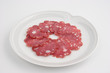 Salami auf Teller Salami auf Teller