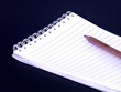 Notebook and pencil