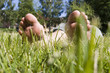 feet relaxing on grass (summer time)