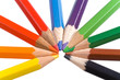 color crayons isolated over white background
