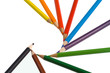 color crayons isolated over white background