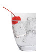 Water with ice cubes and cherry with clipping path Water with ice cubes and cherry with clipping path