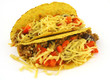 Foto: close-up of two delicious Mexican Tacos against white close-up of two delicious Mexican Tacos against white