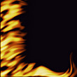 firey flames from the side on a black background