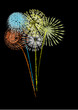 Vector illustration of exploding fireworks