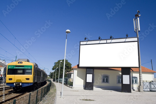 Photo: Giant white billboard near trainstation Giant white billboard near trainstation